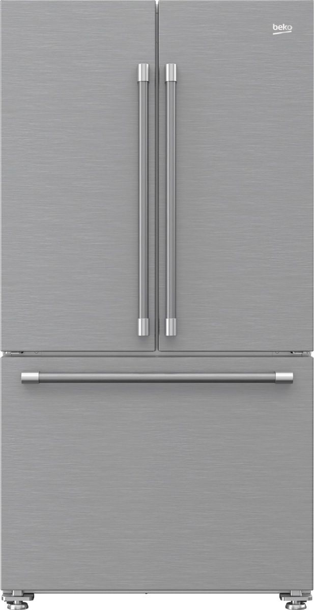 Beko 36 in. 20.5 Cu. Ft. Fingerprint-Free Stainless Steel Counter Depth French Door Refrigerator-0