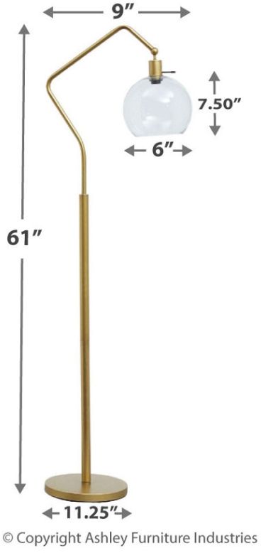 Signature Design by Ashley® Marilee Antique Brass Finish Metal Floor Lamp 2