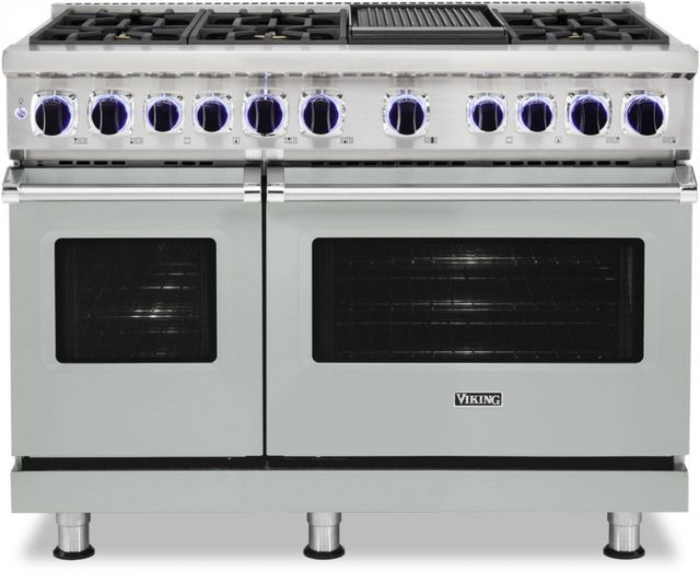 Viking® 7 Series 48" Arctic Grey Pro Style Dual Fuel Natural Gas Range with 12" Griddle