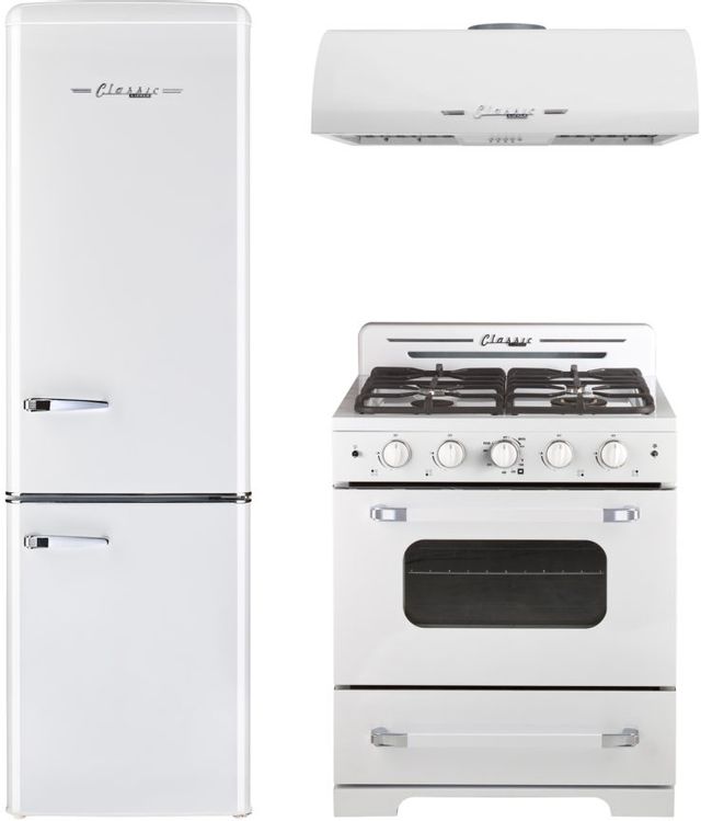 Unique® Appliances Classic Retro 30" Marshmallow White Under Cabinet Range Hood 5