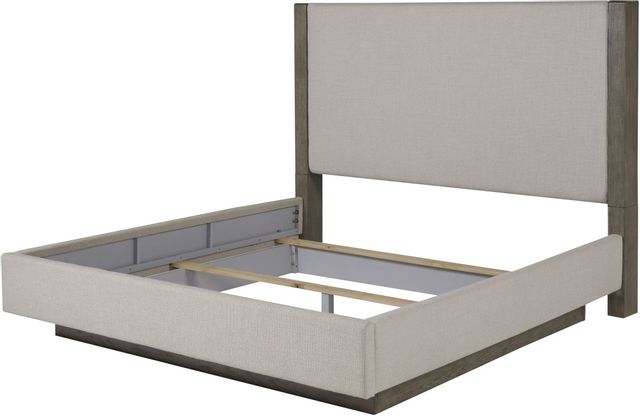 Benchcraft® Anibecca Weathered Gray Queen Upholstered Panel Bed-1