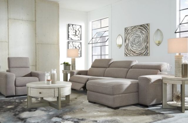 Signature Design by Ashley® Mabton 4-Piece Gray Living Room Set with Power Reclining Sectional-3