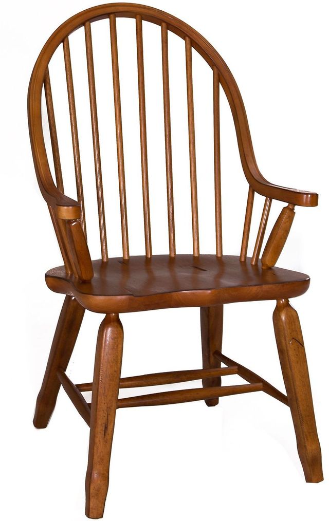 Liberty Furniture Treasures Rustic Oak Bow Back Arm Chair-0