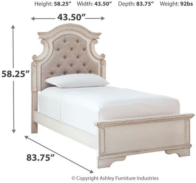 Signature Design by Ashley® Realyn Chipped White Twin Upholstered Panel Bed 7