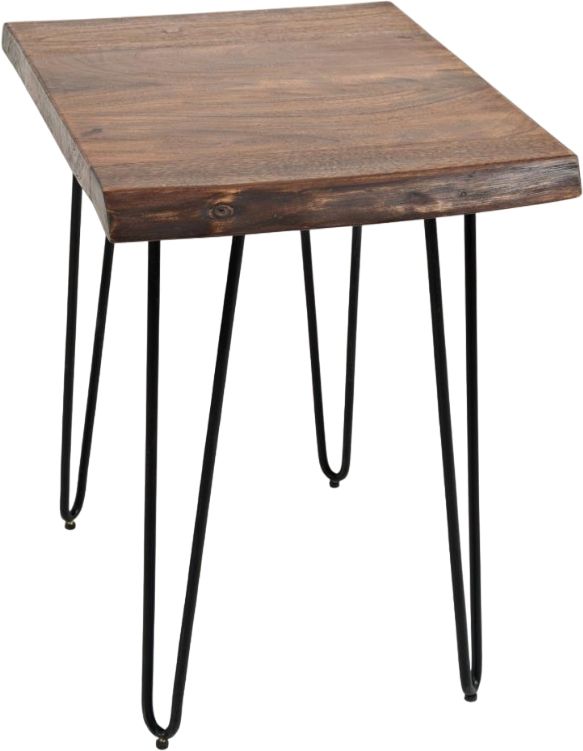 Jofran Inc. Nature's Edge Chestnut Chairside Table with Black Base
