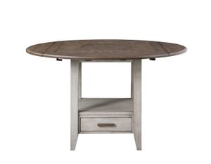 Steve Silver Co. Abacus Smoky Alabaster/Smoky Honey Double Drop-Leaf Counter Dining Table