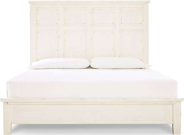 Très grand lit californien à panneaux de  Signature Design by Ashley® Braunter - Blanc vieilli 2