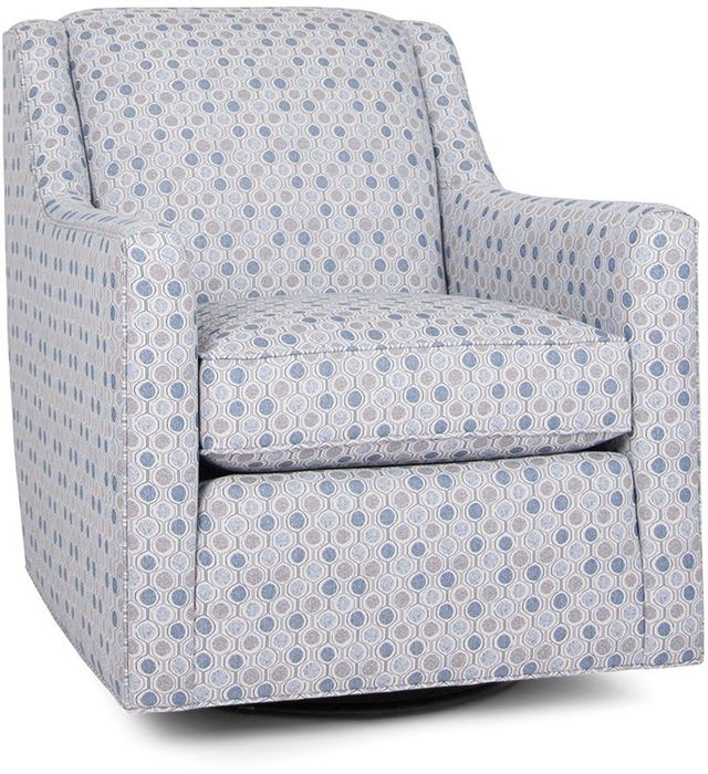 Smith Brothers 549 Collection Blue Stripes and Plaids Swivel Chair 1