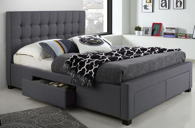 Titus Furniture Charcoal Gray Full Platform Bed with Storage 1