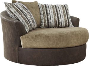 Signature Design by Ashley® Alesbury Chocolate Oversized Swivel Accent Chair