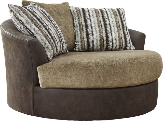 Signature Design by Ashley® Alesbury Chocolate Oversized Swivel Accent Chair-0