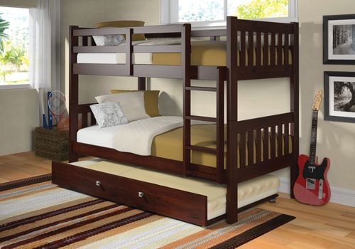 Donco Kids Brown Mission Twin/Twin Bunk Bed