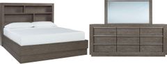 Benchcraft® Anibecca 3-Piece Weathered Gray King Bookcase Bed Set