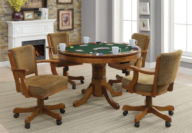 Coaster® Mitchell 5 Piece Amber 3-In-1 Game Table Set 1