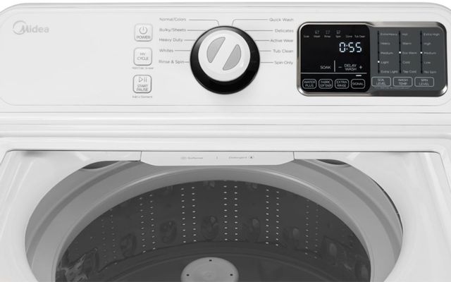 Midea® 4.5 Cu. Ft. Top Load Washer & 7.5 Cu. Ft. Gas Dryer White Laundry Pair 4