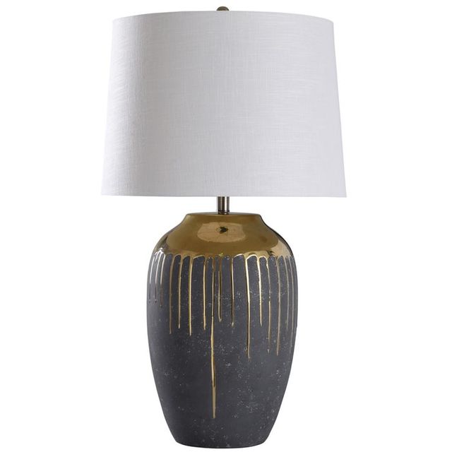 StyleCraft Marloe Gold Ceramic Table Lamp