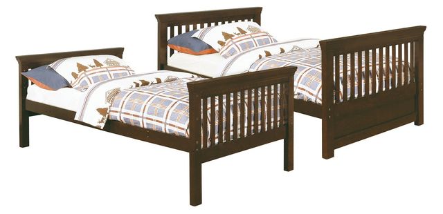 Coaster® Miles Cappuccino Youth Twin-Over-Twin Bunk Bed-1