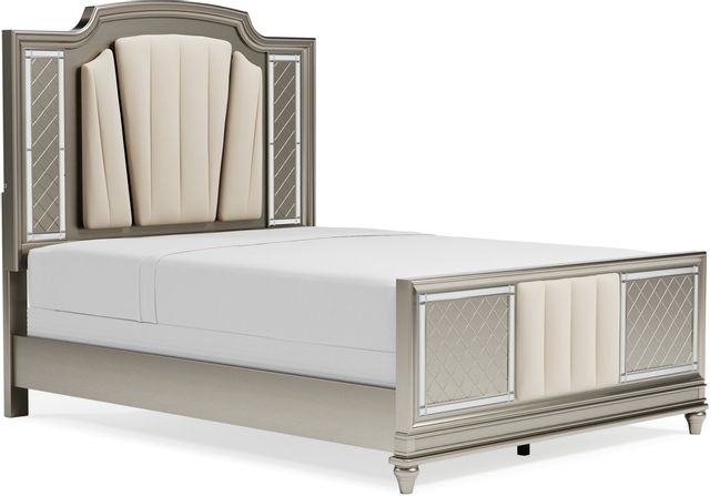 Signature Design by Ashley® Chevanna Platinum Queen Upholstered Panel Bed-0
