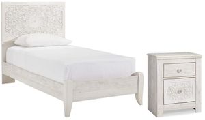 Signature Design by Ashley® Paxberry 2-Piece Whitewash Twin Panel Bed Set