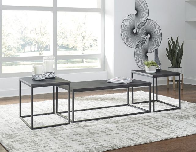 Signature Design by Ashley® Yarlow 3 Piece Black Occasional Table Set 4
