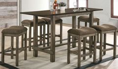 Furniture of America® Gumboro 7-Piece Brown/Chestnut/Dark Walnut Counter Height Dining Set