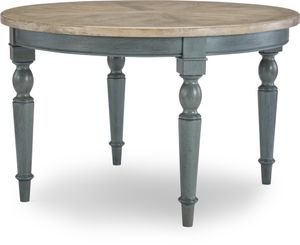 Legacy Classic Easton Hills Distressed Denim Round Fixed Top Dining Table