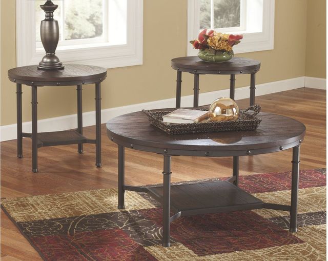 Signature Design by Ashley® Sandling 3 Piece Rustic Brown Occasional Table Set 7