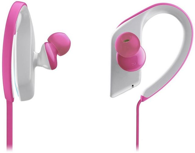 Panasonic® Ultra-Light WINGS Pink Wireless Sports Clip Headphones 1