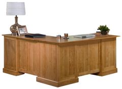 Archbold Furniture Executive Desk and Return with Flip Down Drawer Front