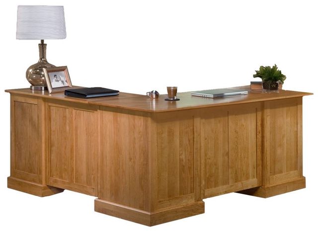 Archbold Furniture Customizable Executive Desk and Return with Flip Down Drawer Front-0