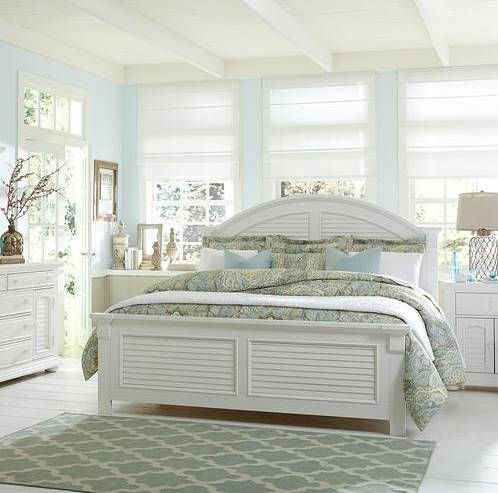 Liberty Summer House l Bedroom King Panel Bed, Dresser, Mirror and Night Stand Collection