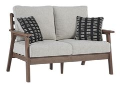 Signature Design by Ashley® Emmeline Brown Outdoor Loveseat with Cushion