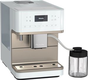 Miele CM 6360 MilkPerfection Lotus White Clean Steel Metallic Countertop Coffee Maker