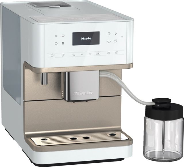 Miele CM 6360 MilkPerfection Lotus White Clean Steel Metallic Countertop Coffee Maker-0