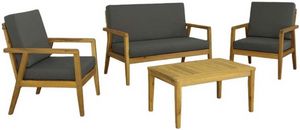 Progressive® Furniture Cape Cod 4-Piece Gray/Natural Outdoor Seating Set 