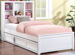 Furniture of America® Marilla White Twin Storage Bookcase Bed