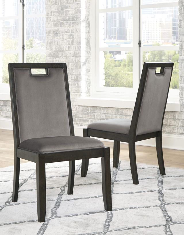 Signature Design by Ashley® Hyndell Gray/Dark Brown Upholstered Side Chair 4