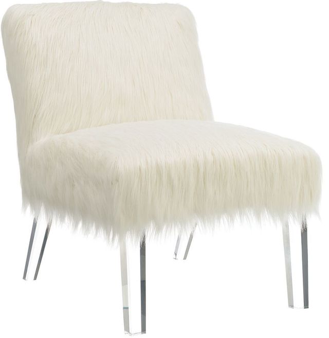 Coaster® White Faux Sheepskin Upholstered Accent Chair