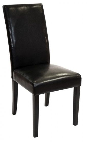 Armen Living MD-014 2-Piece Black Bonded Leather Dining Chairs