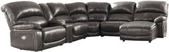 Signature Design by Ashley® Hallstrung Gray 6-Piece Reclining Sectional with Chaise and Power