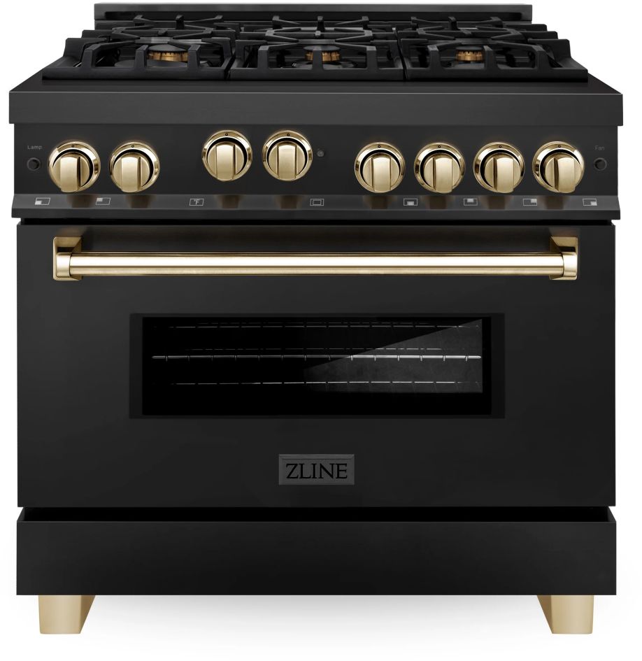 36 inch gas range black stainless