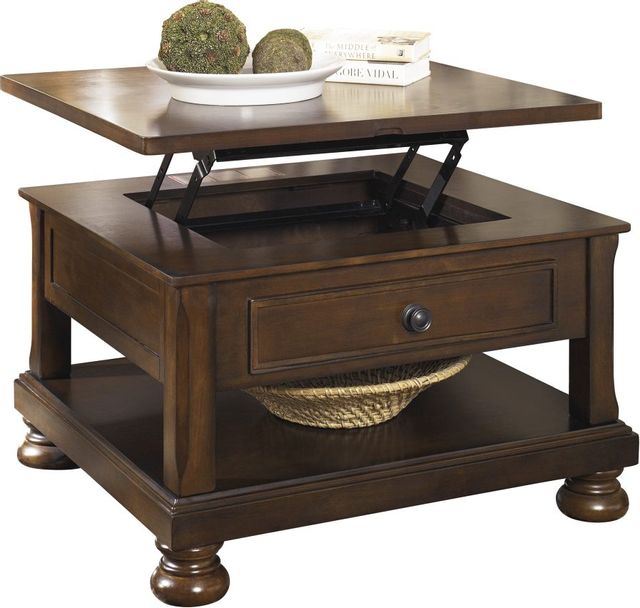Signature Design by Ashley® Porter Rustic Brown Lift Top Coffee Table 7