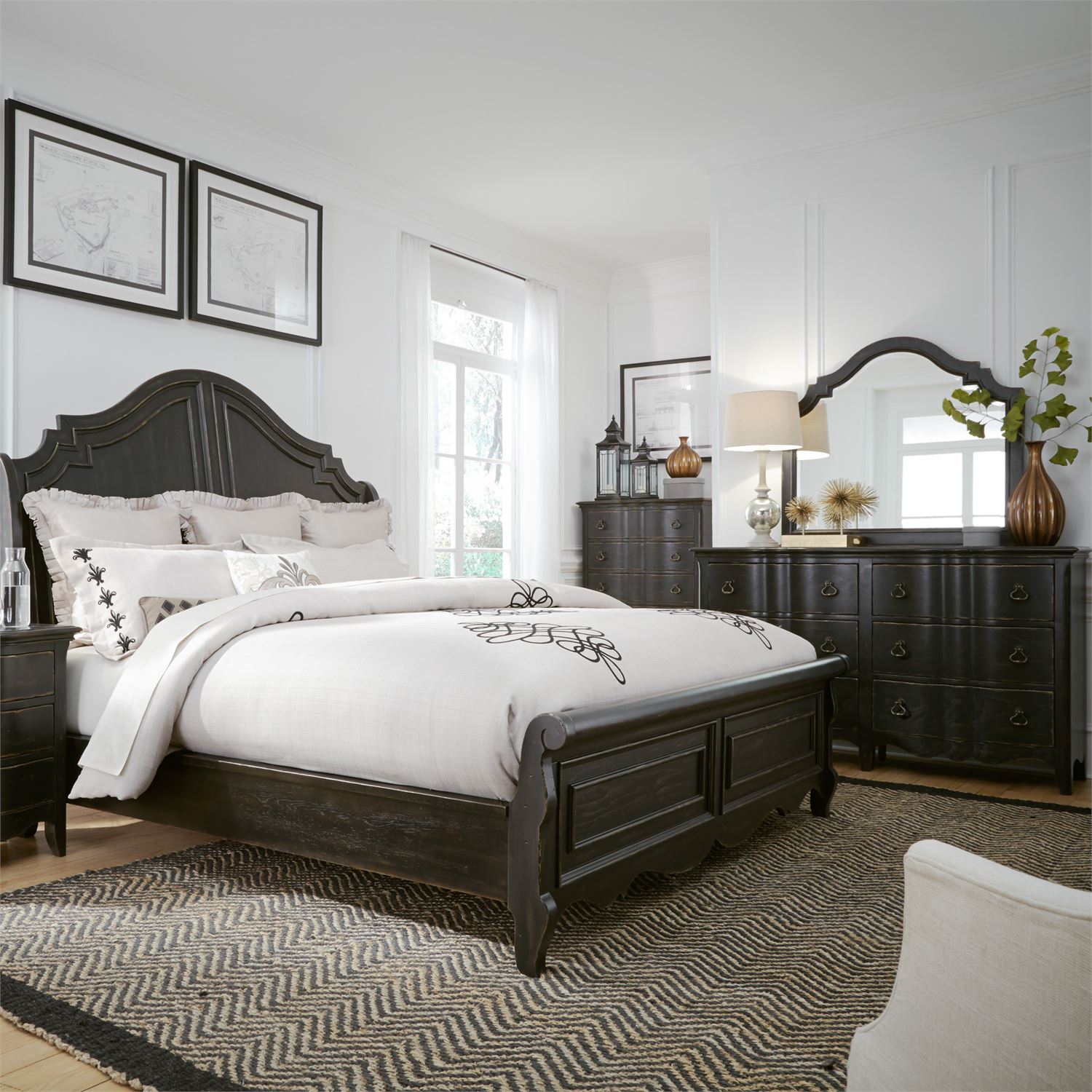 antique black bedroom set