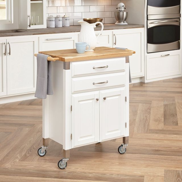 homestyles® Blanche White Kitchen Cart-2