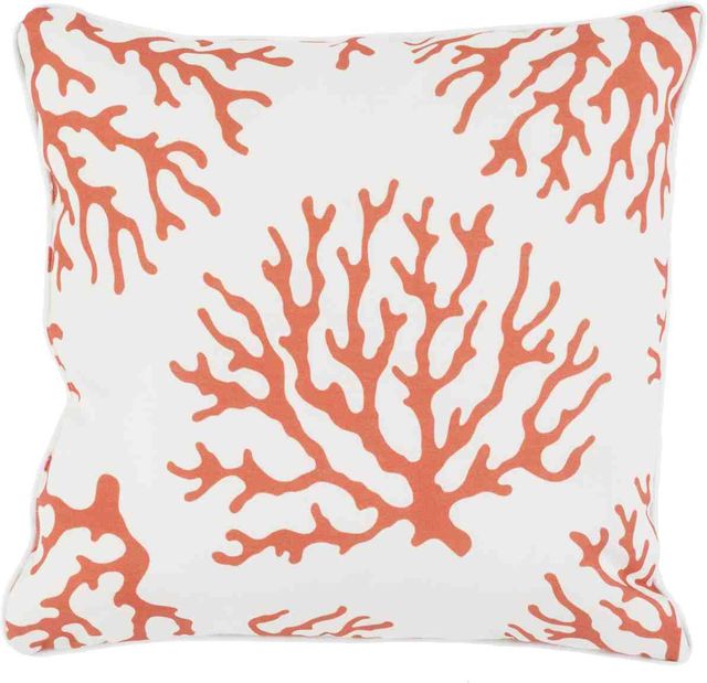 Surya Coral Burnt Orange 16"x16" Pillow-0