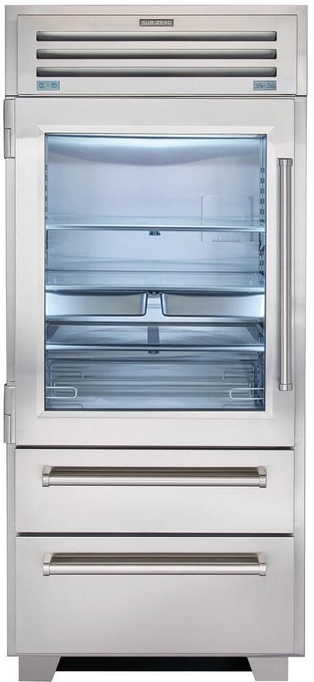 Sub-Zero® PRO 36" Stainless Steel Frame Bottom Freezer Refrigerator-0