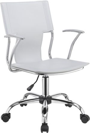 Coaster® Himari White/Chrome Adjustable Height Office Chair