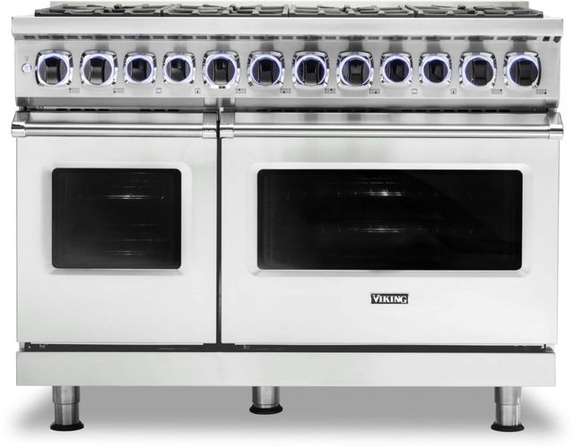 Viking® 7 Series 48" Frost White Pro Style Dual Fuel Natural Gas Range