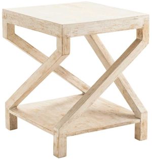 Crestview Collection Amelia Distressed White Accent Table