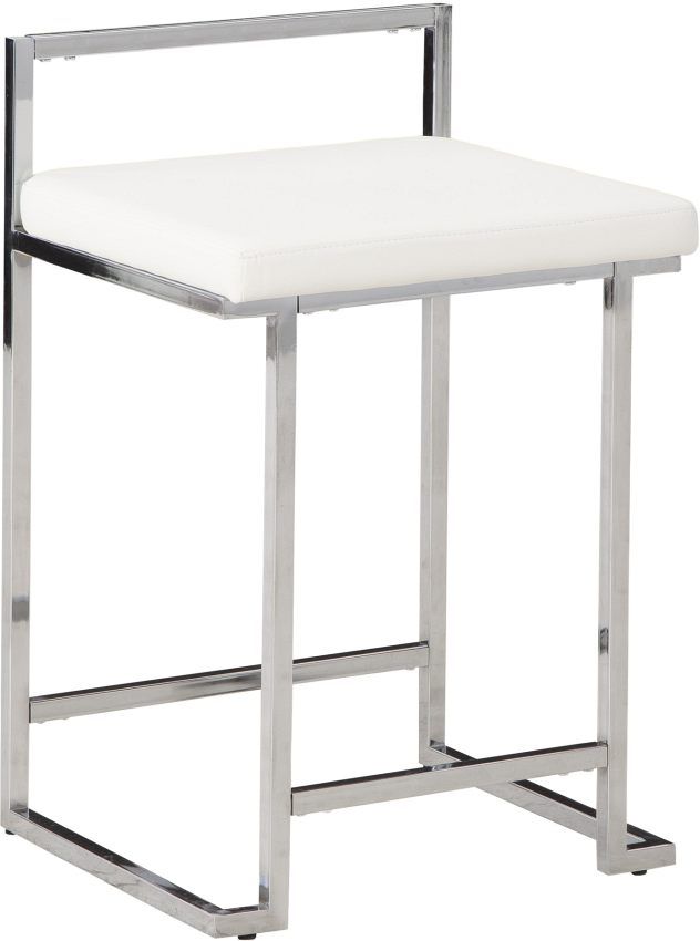 Signature Design by Ashley® Madanere White/Chrome Counter Height Stool 0
